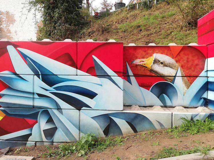 Graffiti-Style in Blau