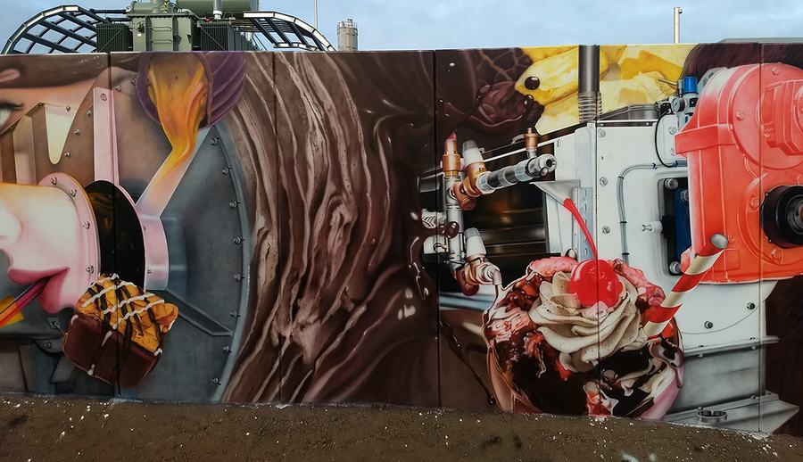 Eisbecher und Maschinen