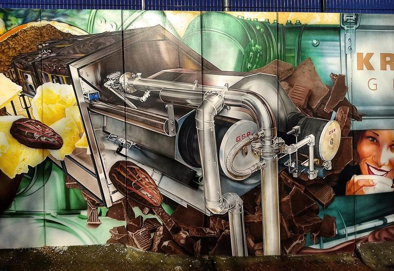 Schokoladen-Maschine in Airbrush
