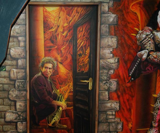 Keith Richards an der gemalten Tür