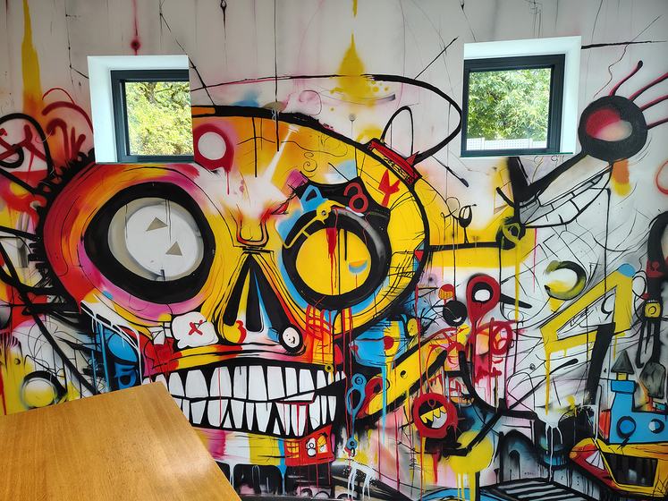 Graffiti-Küche mit Arbeitsplatte
