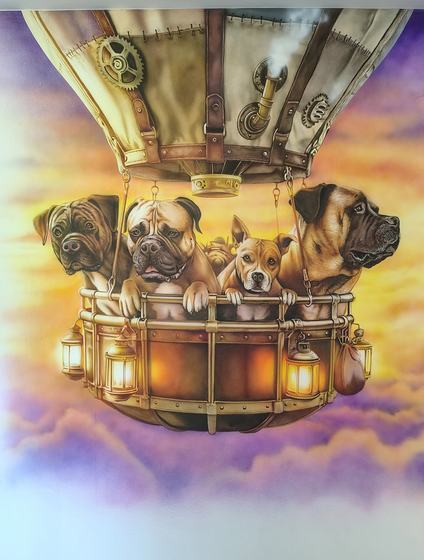 Hundepension TOMA, Großrosseln: zweiter Ballon mit Hunden