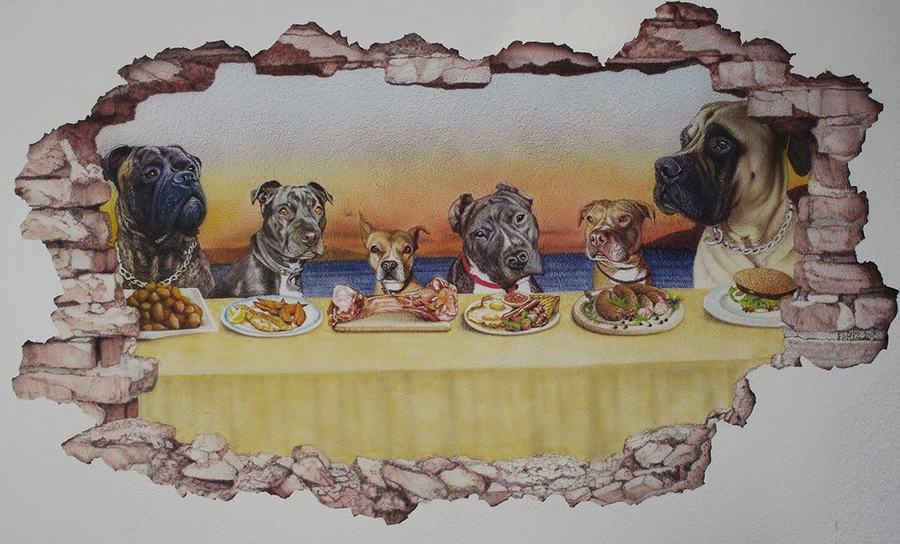 Hundepension TOMA, Großrosseln: Hunde an der gedeckten Tafel