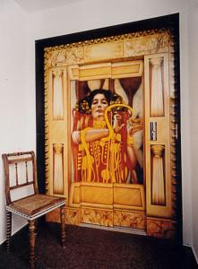 Airbrush auf Aufzugstür, Saarland