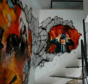 Innenraumgestaltung Airbrush Wandmalerei