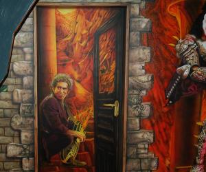 Innenraumgestaltung Airbrush Wandmalerei