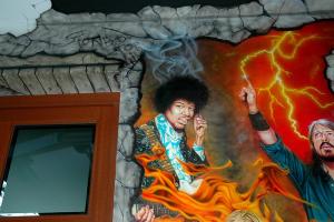 Innenraumgestaltung Airbrush Wandmalerei