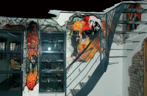 Innenraumgestaltung Airbrush Wandmalerei