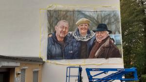 Fassadengestaltung Airbrush Wandmalerei