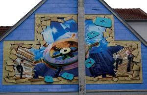 Airbrush Wandmalerei Fassade Großfläche