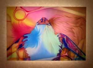 Innenraumgestaltung Airbrush Wandmalerei