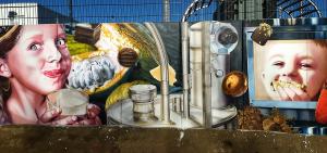 Fassadengestaltung Airbrush Wandmalerei Graffiti Saarland