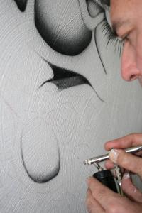 Airbrush Wandbild Progress