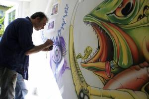 Airbrush Wandbild Progress