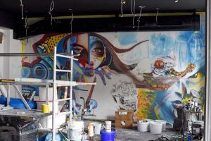 Airbrush Wandbild Progress